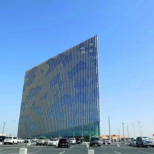 Close up view of Mwani building Qatar